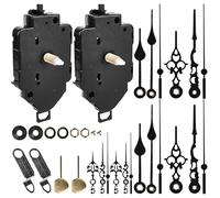 Vaileal Lot de 2 mouvement pendulaire : mouvement pour horloge murale, mouvement à quartz silencieux avec 6 ensembles d'aiguilles et pendule, mouvement de rechange pour horloge à pendule, pièces de