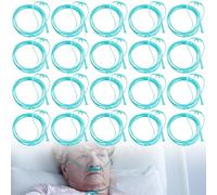 Vaileal Lot de 20 lunettes de nez à oxygène : lunettes de nez pour appareil à oxygène,Canule Nasale, Canule À Oxygène, lunettes de nez tube à oxygène en silicone avec tube O2 de 300 cm