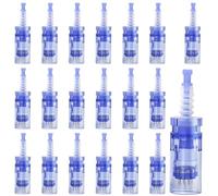 Vaileal - Lot de 20 micro-aiguilles de rechange à 12 broches pour Derma Pen, pour enlever l'acné, les cicatrices et les plis d'obésité - Bleu - Beauté