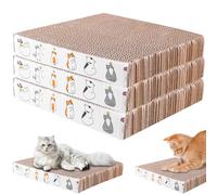 Vaileal - Lot de 3 griffoirs pour chat - 21 x 21 x 3,3 cm - En carton ondulé de qualité supérieure - Robuste - Carton à gratter double face pour chat - Pour l'entretien des griffes