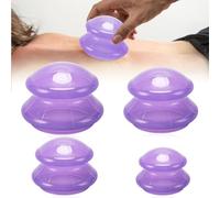 Vaileal Lot de 4 ventouses en silicone : 4 tailles différentes, anti-cellulite, anti-âge, soulagement de la douleur pour tout le corps