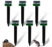 Vaileal Lot de 6 répulsifs solaires anti-taupes - Étanche IP65 - Énergie solaire - Répulsif contre les campagnols - Lutte contre les taupes pour le jardin