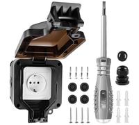 Vaileal Prise Murale Étanche Extérieure IP66, Prise de Courant Mural 220V avec Interrupteur Intégré, Prise Mural Étanche Améliorée pour Jardin Chantier Garage