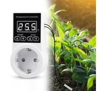 Vaileal Prise thermostatique, régulateur de température, régulateur de température numérique avec capteur, interrupteur de température étanche, thermostat intelligent, chauffage pour serre, récipient