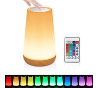 Vaileal Veilleuse LED - Lampe de Chevet Multicolore avec 13 Couleurs, Veilleuse Enfant USB Rechargeable, Tactile et Télécommande Luminosité Ajustable RGB Dimmable Lampe Nuit pour Chambre, Bébé, Salon