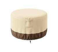 Vailge Housse de brasero ronde 100 % étanche pour brasero de terrasse - Housse de table robuste avec grille d'aération et poignée - 81,3 x 40,6 cm (l x H) - Beige et marron