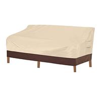 Vailge Housse de canapé de terrasse, 100 % imperméable, 3 places, pour extérieur, housse de canapé et meubles de jardin, avec ventilation et poignée, beige et marron