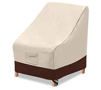 vailge Housse de Chaise de Patio à Dossier Haut - Housse imperméable et résistante en Cahir 600D pour Chaise de Salle à Manger à Dossier Haut - 89 x 71 x 89 cm (L x l x H), Beige et Marron