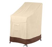 Vailge Housse de chaise de patio empilable, 100 % imperméable, très résistante, convient pour 4 à 6 chaises de salle à manger empilables, 91,4 x 71,1 x 119,4 cm (L x l x H), beige et marron