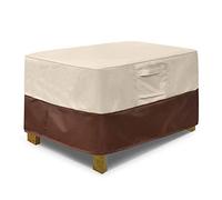 Vailge Housse rectangulaire imperméable pour ottomane d'extérieur avec poignées rembourrées, housse robuste pour meubles de patio (taille M, beige et marron)