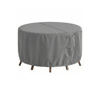 Vailge Housse ronde pour meubles de terrasse, 100 % imperméable, anti-décoloration, résistante aux UV, pour table et chaises, gris, 183 x 71 cm (dia. x H)