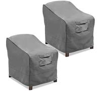 Vailge Housses de chaise de patio pour salon profond Housse de chaise robuste et imperméable 2 Pack - Small gris