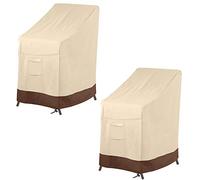 Vailge Lot de 2 housses de chaise de patio empilables, 100 % imperméables, très résistantes, convient pour 4 à 6 chaises de salle à manger empilables, 91,4 x 71,1 x 119,4 cm, beige et marron