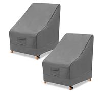 vailge Lot de 2 Housses de Chaise d'extérieur à Dossier Haut imperméables 600D résistantes au Vent pour Chaise de Jardin et Meubles d'extérieur - 89 x 71 x 89 cm (L x l x H), Gris