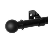 Vailge Tringle à rideaux noire 80-310 cm, Ø 25 mm avec embouts ronds et supports réglables, pour fenêtre
