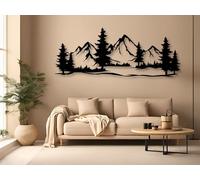 Vailla ® 3 Pièces Tableau Decoration Murale Montagne 3D Deco Murale Salon Salle de Bain Chambre Cadre Décoration Chambre Triptyque Mural Bois (Montagnes 2)