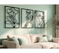 Vailla Art Sensuel Décoration Murale Bois 3D - Triptyque Mural Salon Bureau