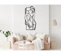 Vailla® Line Art - Art Sensuel - Décoration murale en bois minimaliste et moderne pour chambre à coucher et salon (Noir)