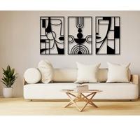 VAILLA ® Lot de 4 fleurs décoratives murales en bois - Motif floral - Décoration murale 3D - Grande décoration murale pour chambre à coucher, salon et cuisine - Pablo Picasso 1