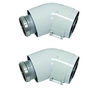 Vaillant arc de 45 degrés 60/100 mm 303809 d'aluminium concentriques, 2 pièces