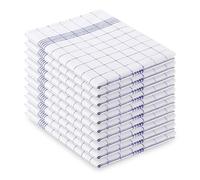 Vaily® Lot de 10 torchons de vaisselle, à carreaux bleus, 70 x 45 cm, 100 % coton