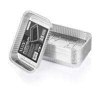 Vaily Lot de 25 lèchefrites en aluminium pour barbecue - Lèchefrites végétariennes pour gril - Accessoire pour barbecue à gaz, barbecue à charbon et barbecue électrique en tant que bac récupérateur de