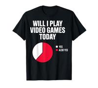 Vais-Je Jouer aux Jeux vidéo Aujourd'hui Funny Gamer Pie Chart T-Shirt