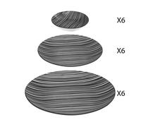 Vaiselle - Bohemia - Zèbre - 18 pièces - Porcelaine - Noir