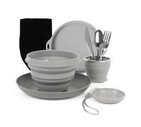 Vaiselle Camping Pliable Ensmble Assiettes Camping, Kit Vaisselle Camping avec Bol Pliables en Silicone et Couverts, Assiettes Camping Inclut Couteau, cuillère, Fourchette, Tasse, Assiette