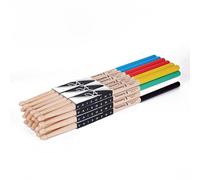 Vaisoeny Lot de 12 paires de baguettes de batterie avec poignée en caoutchouc antidérapant, 5 A pour adultes, en bois d'érable classique pour enfants, accessoires de percussion professionnels