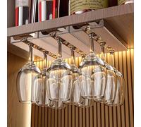 Vaisoeny Lot de 4 porte-verres à vin translucides - Support verre a pied suspendu - Support pour verres à pied - Pour cuisine et bar (Marron)