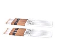 Vaisoeny Lot de 6 paires de baguettes de batterie classiques en bois d'érable dur laqué 5A pour enfants et adultes, accessoires de percussion professionnels (blanc)