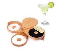 Vaisoeny Margarita Ensemble salière en bambou pour cocktails avec 6 éponges à jus et 4 tapis antidérapants, Bloody Mary, Manhattan pour bar et fête à la maison