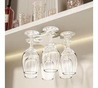 Vaisoeny Porte verres suspendu, support de verre à vin rotatif à 360 °, support de verre à vin sans perçage, rangement de verre à vin à installation facile pour cuisines et bars. (Blanc)