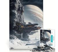 Vaisseau Spatial amarré à Une Falaise Puzzle Adulte 1000 pièces Jeu d'exercice Mental Atelier de Construction Cadeau de Noël 50x75cm