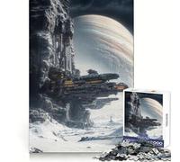 Vaisseau Spatial amarré à Une Falaise Puzzle de 1000 pièces pour Adolescents Jeu de logique et de Construction Amusant et précis Cadeau élégant 38x52cm