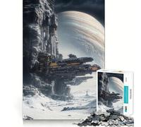 Vaisseau Spatial amarré à Une Falaise Puzzle de 1000 pièces pour Adolescents Jeu de réflexion Activité à la Maison Cadeau touchant et Facile à découper 38x26cm
