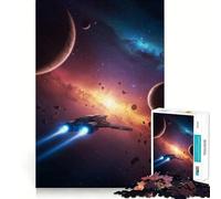 Vaisseau Spatial dans Une nébuleuse avec des planètes Puzzle de 1000 pièces pour Adolescents Jeu de réflexion Activité à la Maison 38x26cm
