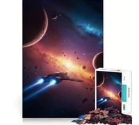 Vaisseau Spatial dans Une nébuleuse avec planètes Puzzle de 1000 pièces pour Adolescents Jeu de logique et de Construction Amusant Découpe de précision Cadeau élégant 50x75cm