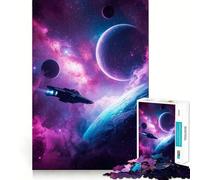 Vaisseau Spatial dans Une nébuleuse avec planètes Puzzle de 1000 pièces pour Adolescents Jeu de logique Passe-Temps Calme Découpe précise Cadeau Exquis 38x52cm