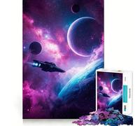 Vaisseau Spatial dans Une nébuleuse avec planètes Puzzle de 1000 pièces pour Adultes Jeu Intelligent Anti-Stress Modèle à Assembler Surprise de Noël 50x75cm