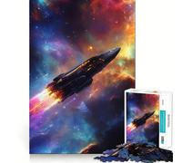 Vaisseau Spatial dans Une nébuleuse Puzzle de 1000 pièces pour Adultes Jeu Intelligent Anti-Stress Modèle à Assembler Surprise de Noël 38x52cm