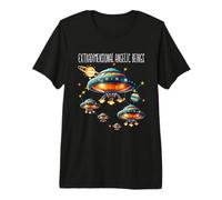 Vaisseau Spatial Extraterrestre OVNI Objets Volants Non identifiés T-Shirt Haut de Gamme
