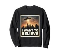Vaisseau Spatial Extraterrestre Vintage Classique I Want to Believe OVNI Sweatshirt