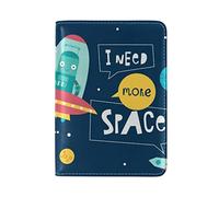 Vaisseau Spatial Fusée Univers Détenteur d'un Passeport Titulaire Etui en Cuir Véritable Couverture de Passeport pour Voyage Hommes Femmes