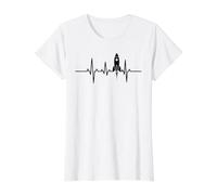 Vaisseau Spatial Heartbeat T-Shirt Graphique avec Valeur, Femme, Blanc, S