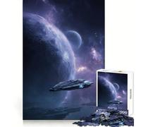 Vaisseau Spatial survolant des planètes dans l'espace Puzzle de 1000 pièces pour Adolescents Jeu de réflexion et de Loisirs Design élégant Cadeau raffiné 50x75cm