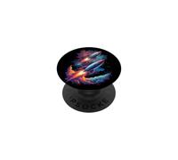 Vaisseaux spatiaux rétro Twin Rockets dans l'espace Profond PopSockets PopGrip Adhésif