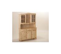 Vaisselier 3 Portes en Bois Massif "Alienor" 198cm Naturel