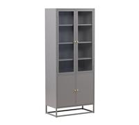 Vaisselier 4 Portes ""Bakal"" 190cm Gris